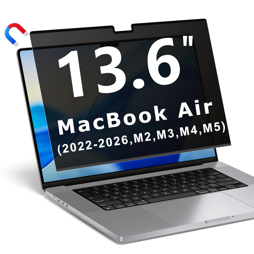 Magnetischer Blickschutzfolie für Macbook Air 13 & 13,6 Zoll (2022–2026, M2, M3, M4, M5), Abnehmbare