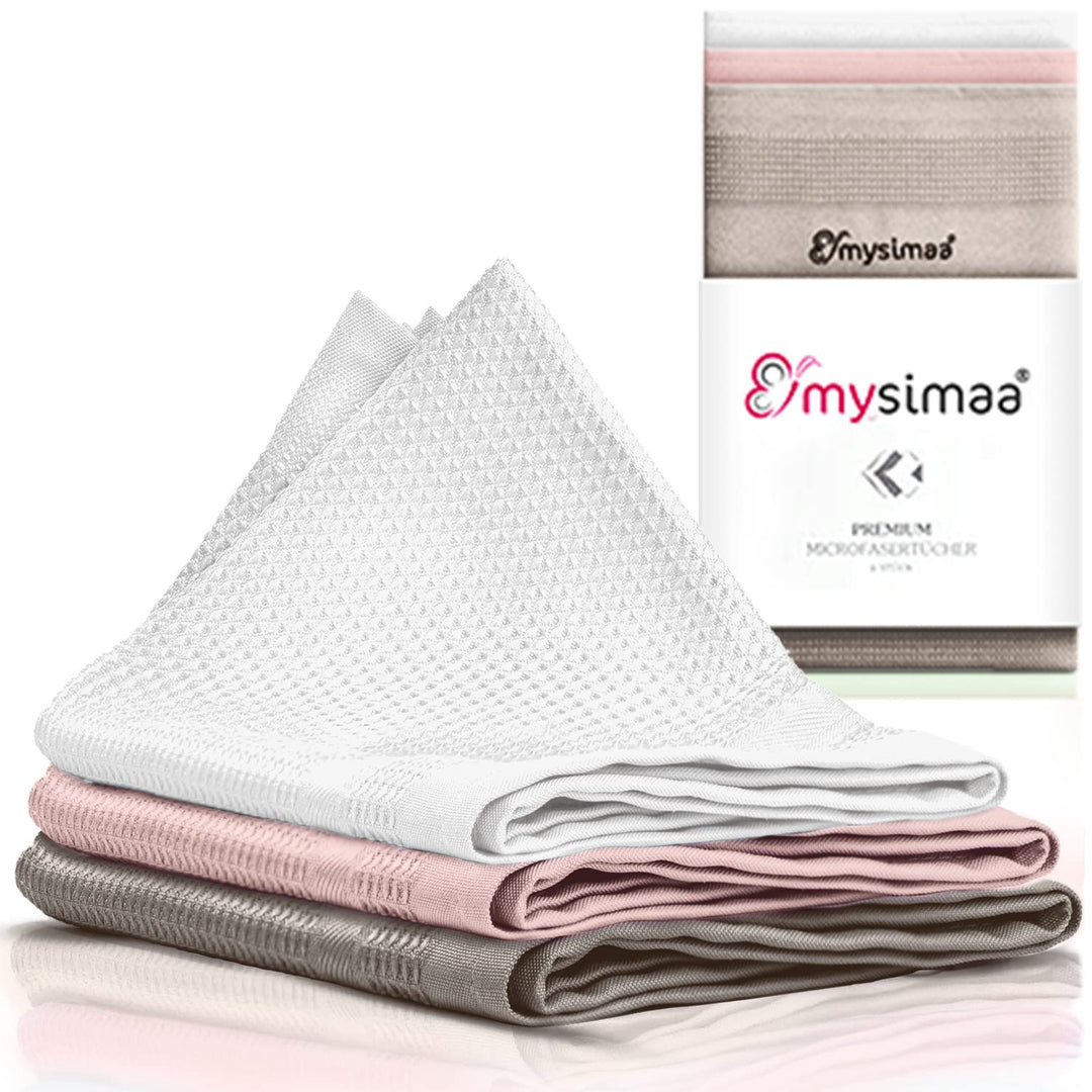 mysimaa Mikrofasertücher 40x40 – Fenstertuch Streifenfrei, Autopflege, Putzlappen Küche - Reinigungs