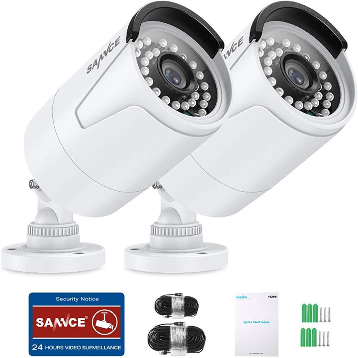 SANNCE PoE 5MP Überwachungsset, 2 Kameras für Innen und Aussen, 36 Stück IR-LEDs, IP66, wetterfestes