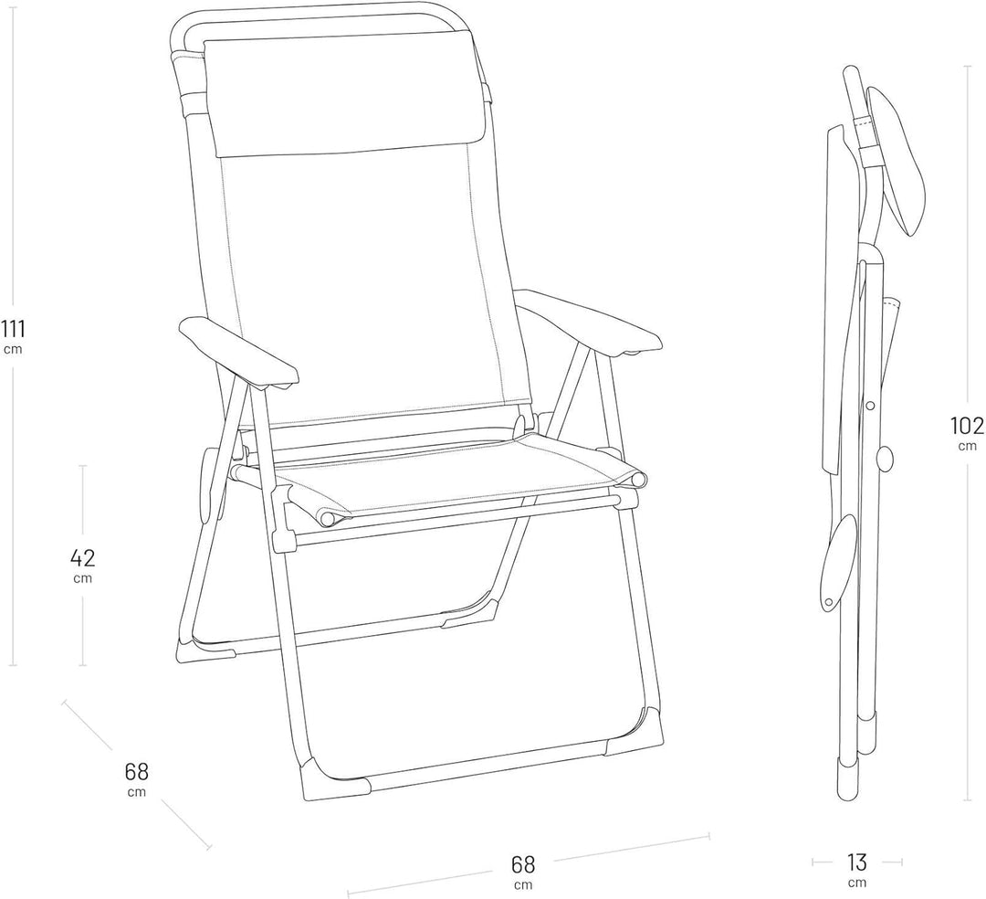 Lafuma ALU Stuhl Cham XL, Batyline, Rye II, 67,5 x 68 x 111 cm Seigle Ii, Seigle Ii