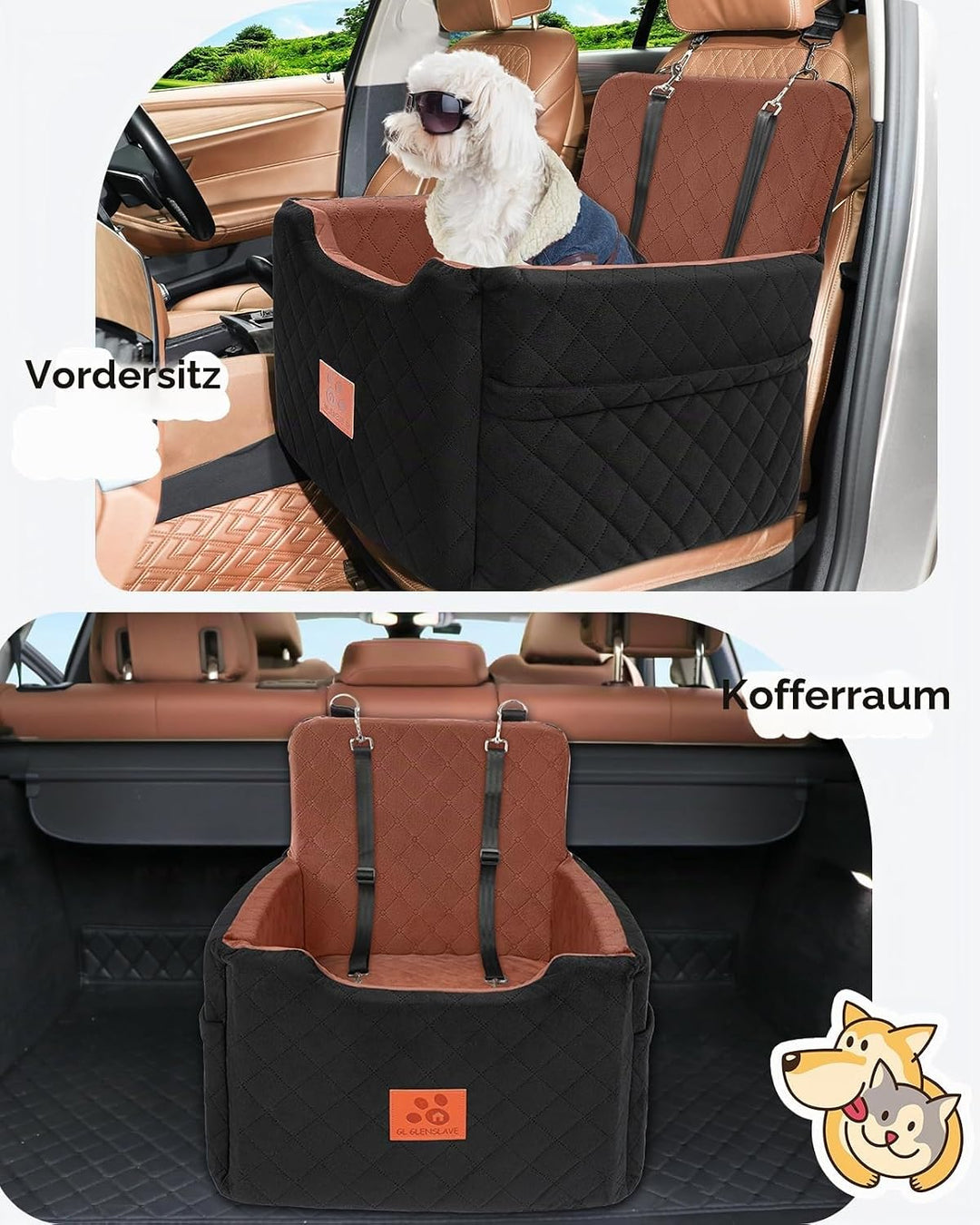 Autositz Hunde für kleine/mittlere Hunde unter 15 Kgs,Hunde Autositz,Abnehmbarer und waschbarer Haus