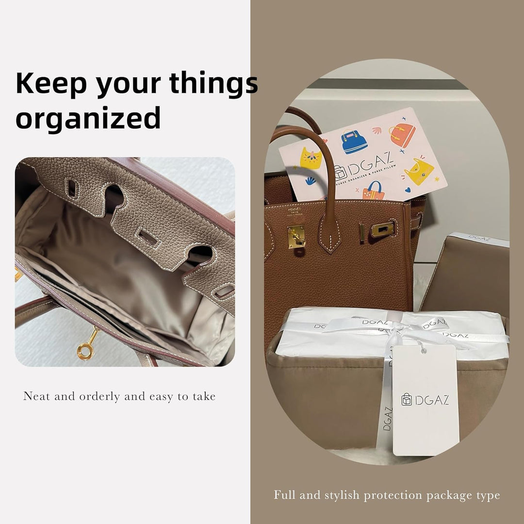 DGAZ Handtaschen Organizer Seide für Birkin 25/30/35/40 Taschen, Taschenorganizer Tasche in Tasche O
