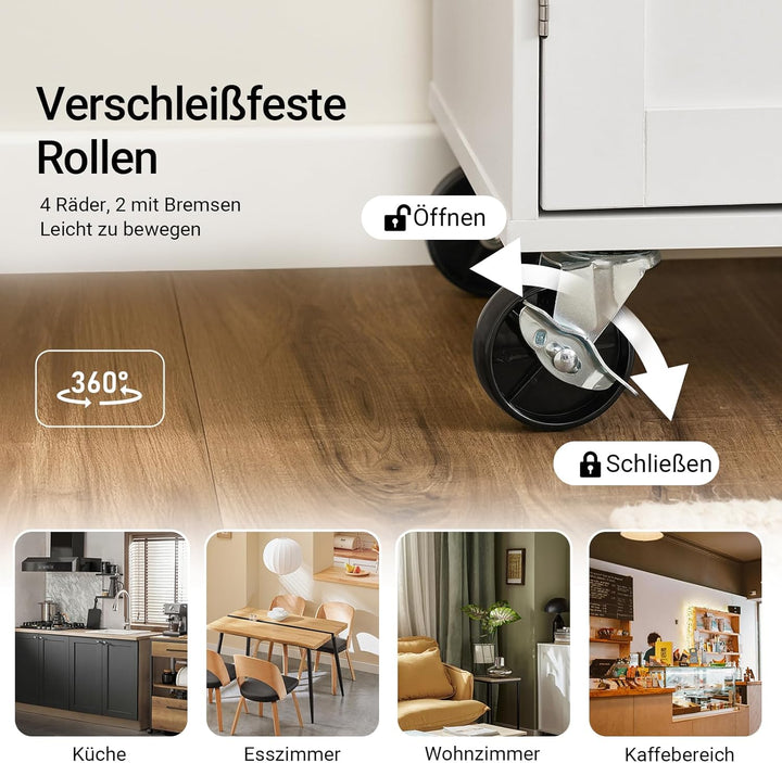 SoBuy Kücheninsel mit Arbeitsplatte Rollbarer Küchenwagen & Servierwagen mit Schublade Freistehende