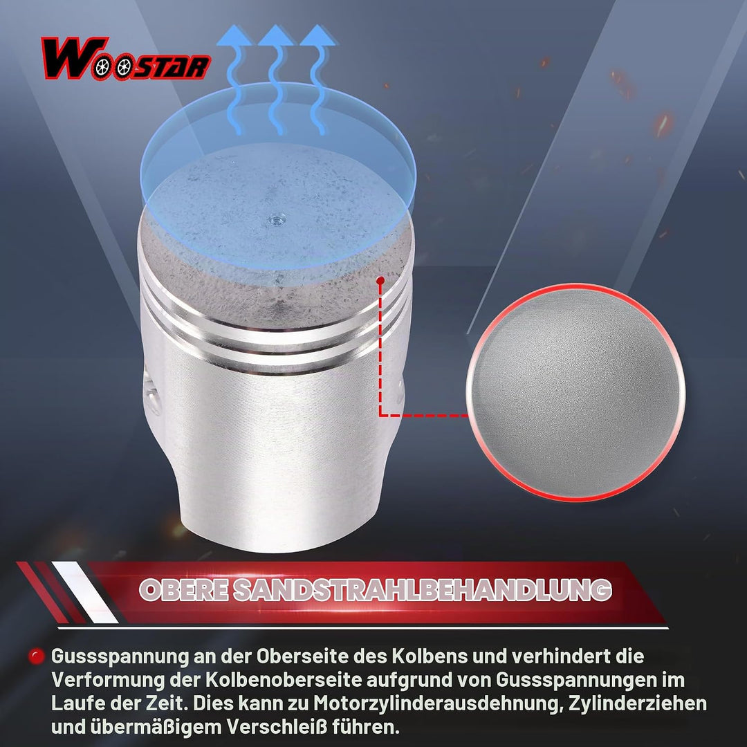 WOOSTAR 40mm Kolbenring Ersatz für 2 Takt 49ccm 50ccm 1994-2015 PW50 Y-Zinger Jog Moped Roller Dirt