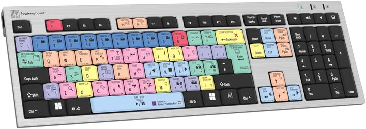 LogicKeyboard LKB-PPROCC-AJPU-UK Adobe Premiere Pro CC PC Slim Tastatur Silber