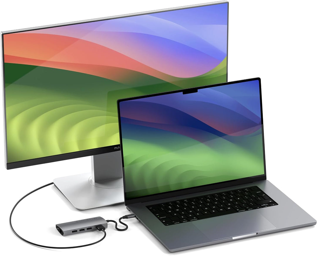 SATECHI USB-C Hub V2 8-in-1, PD 60 W, Space Grau Space Grau V2 60W USB-A 4K, Space Grau V2 60W USB-A