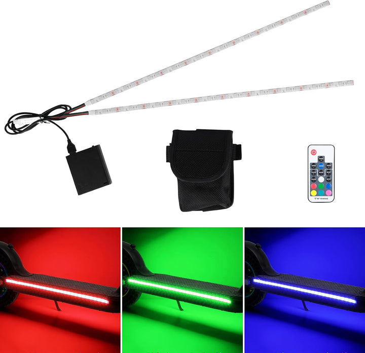 Elektroroller-Lichtstreifen M365, 30 LEDs, 50 cm, RGB-Lichtstreifen mit Fernbedienung, Skateboard-De