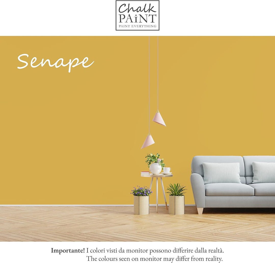 Chalk Paint Everything® Senape Kreidefarbe Wasserbasis für Alle Oberflächen einfach zu verarbeiten o