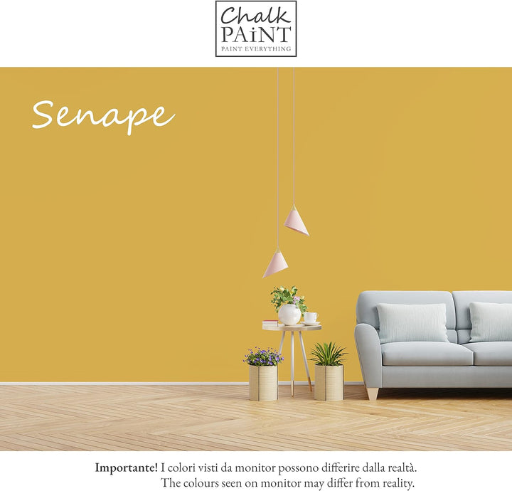 Chalk Paint Everything® Senape Kreidefarbe Wasserbasis für Alle Oberflächen einfach zu verarbeiten o