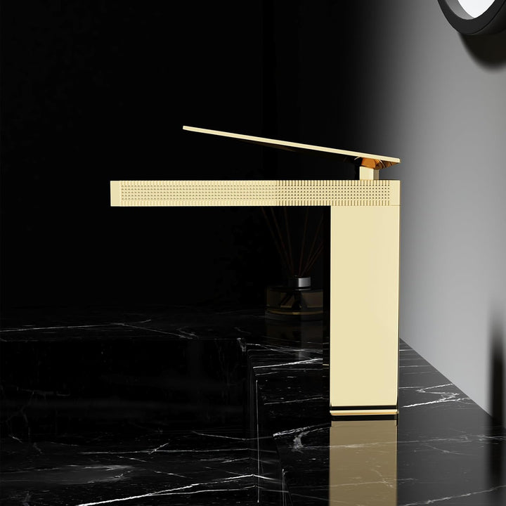 Wasserhahn Bad Gold Retro Waschtischarmatur Bad Gold Klassische Mischbatterie aus Messing für Badezi
