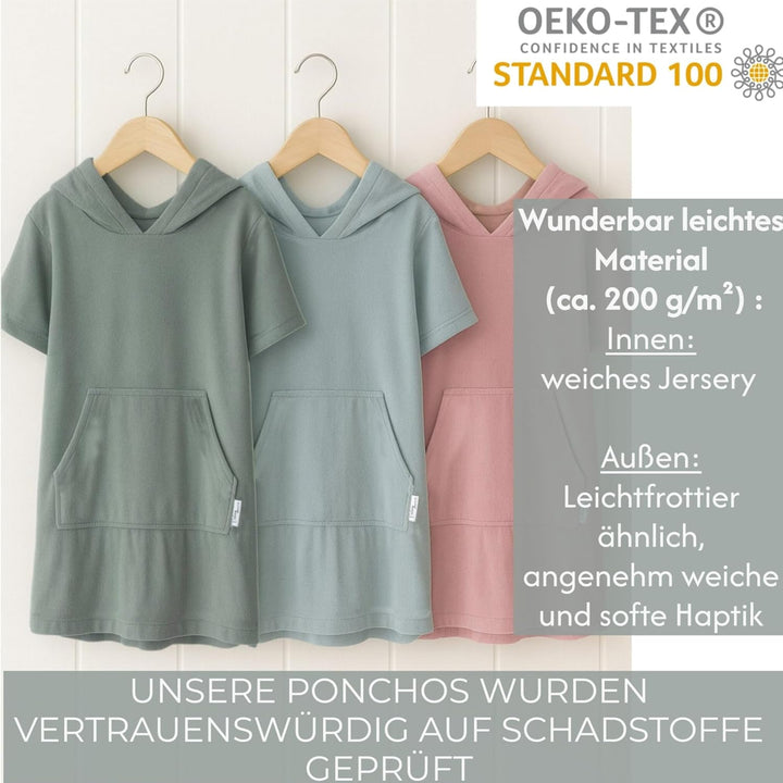 CalmyBEACH Leicht Frottee Badeponcho Kinder - Mädchen Jungen Baumwolle Poncho Handtuch Bademantel Ba