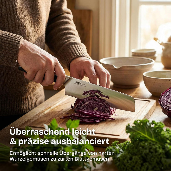 18 cm Gemüsemesser Acutus – Leichtes Küchenmesser für hartes Gemüse und Kohl – Ergonomisches Design