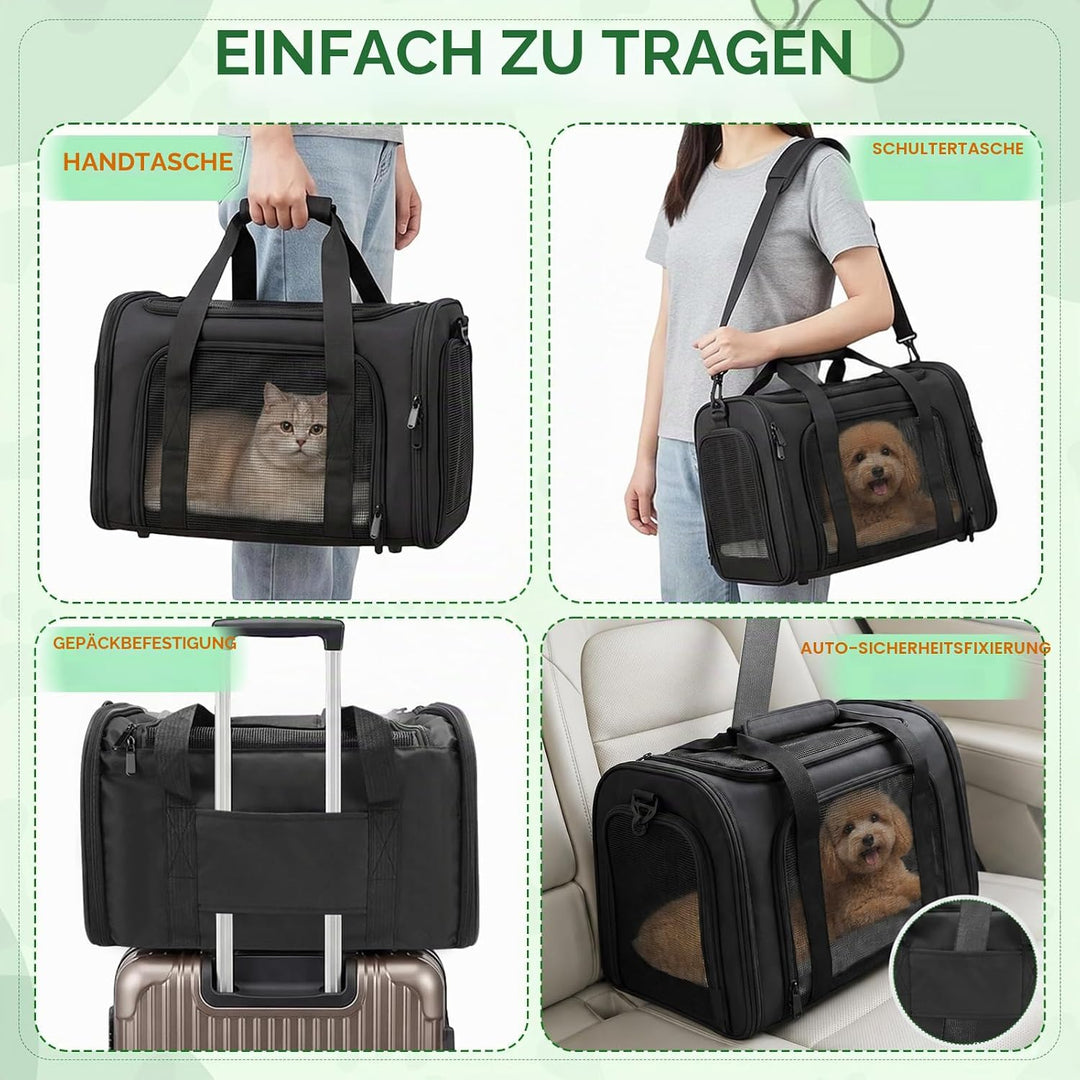 Transporttasche für Katze Hund Hundetransportbox Faltbare Katzentransportbox für Katzen und Welpen b