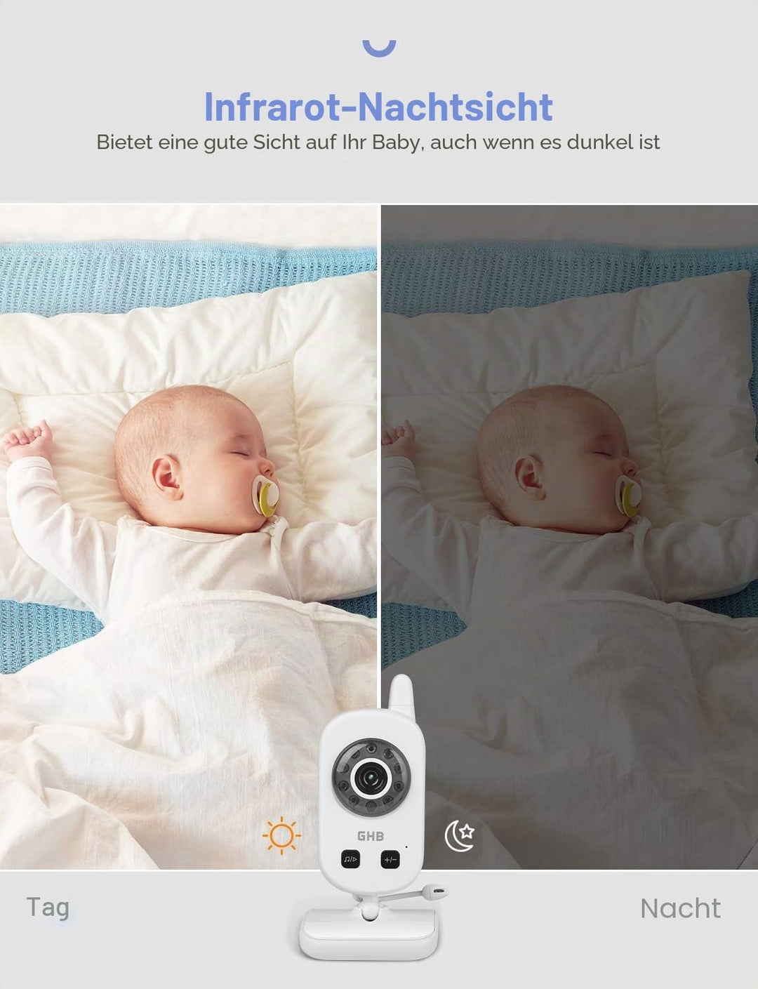 GHB Baby Monitor Babyphone mit LCD Bildschirm