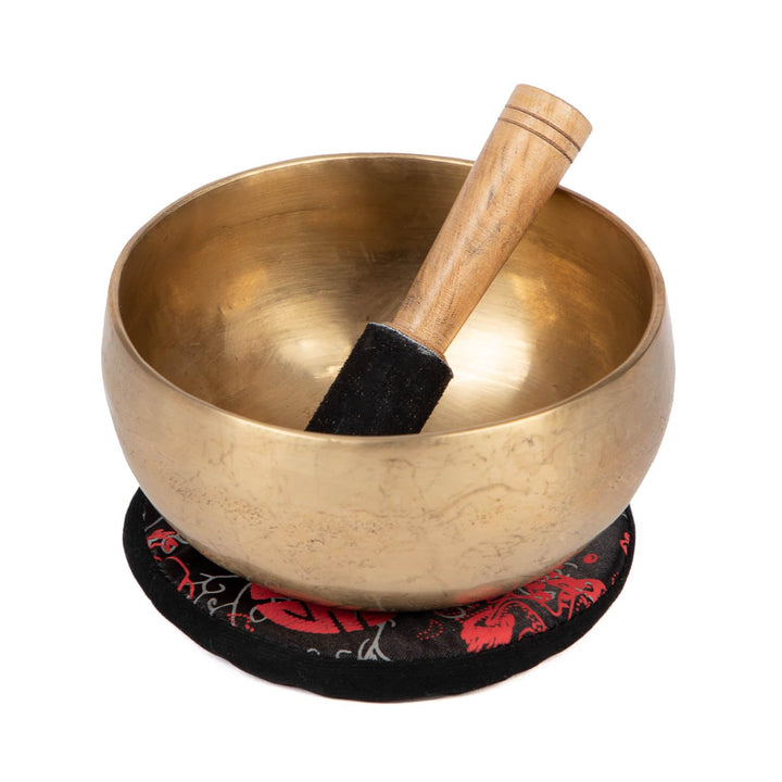 Bodhi Tibetische Klangschale Ø 13 cm | Handgefertigtes Klangschalen Set inkl. Kissen & Klöppel | Sin
