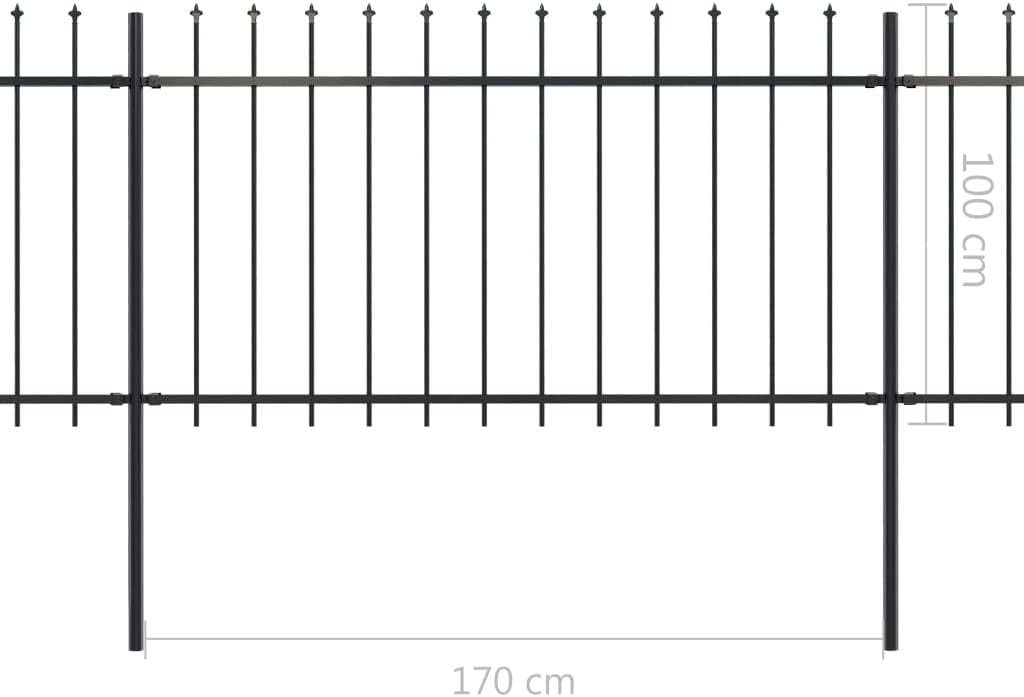 Tidyard Doppelstabmattenzaun Zaun Komplettset Gartenzaun Mit Dekorativen Speerspitzen Stahl,Höhe Zau