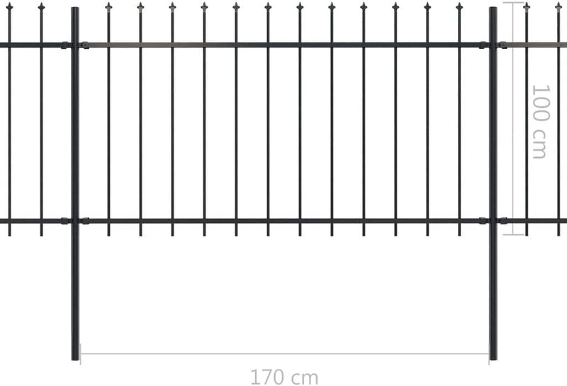 Tidyard Doppelstabmattenzaun Zaun Komplettset Gartenzaun Mit Dekorativen Speerspitzen Stahl,Höhe Zau