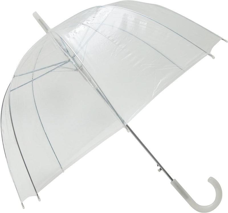 SMATI Langer Regenschirm Transparent - Glockenform; Klassisch und basic; Automatisch öffnend; Durchm