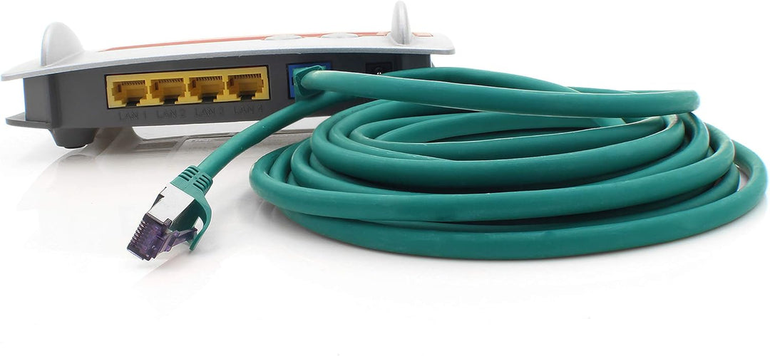 Cat.7 Netzwerkkabel 2m - Grün - 10 Stück - Cat7 Patchkabel (SFTP/PIMF/LSZH) Rohkabel 10 Gb/s mit Rj