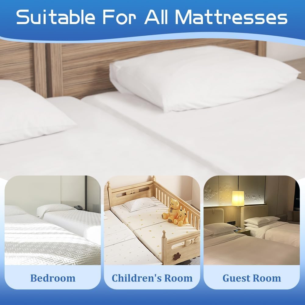 DUJUIKE Doppelbett-Zu-Kingsize-Bett-Konverter, 2-In-1-BettbrüCke, Verstellbarer Elastischer Matratze