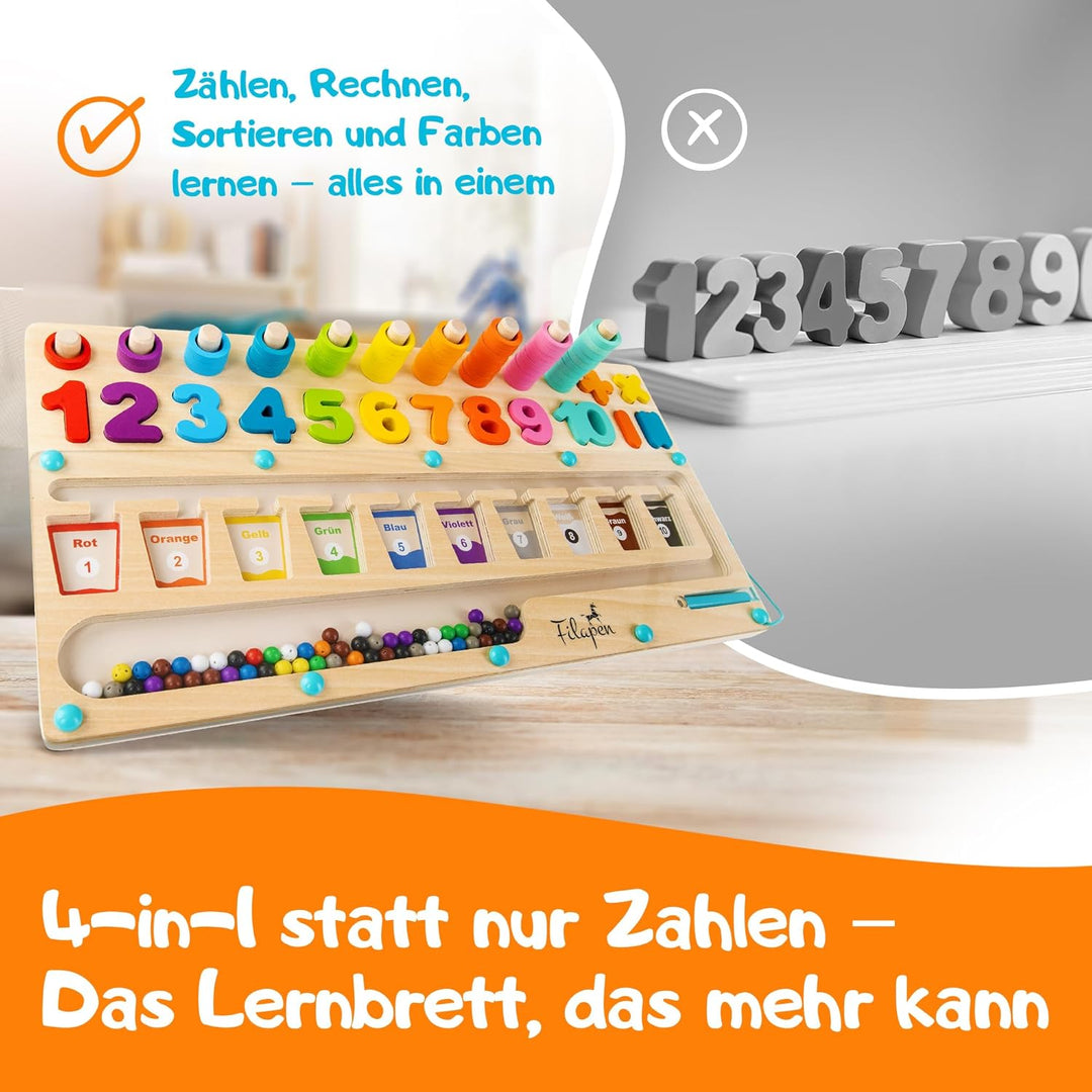 Filapen® Montessori Spielzeug ab 3 Jahren I Pädagogisches Motorikspielzeug I Farben &amp; Zahlen Lernen