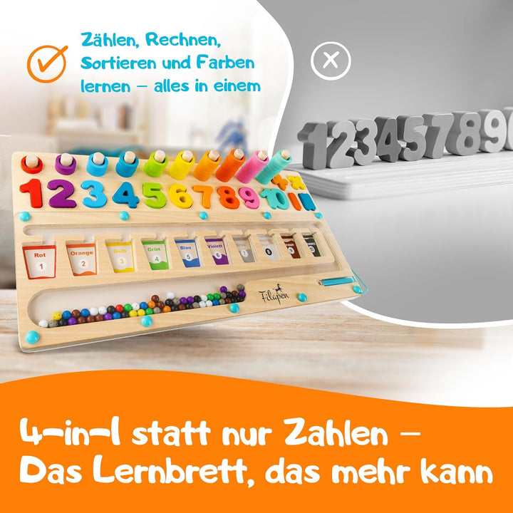 Filapen® Montessori Spielzeug ab 3 Jahren I Pädagogisches Motorikspielzeug I Farben &amp; Zahlen Lernen