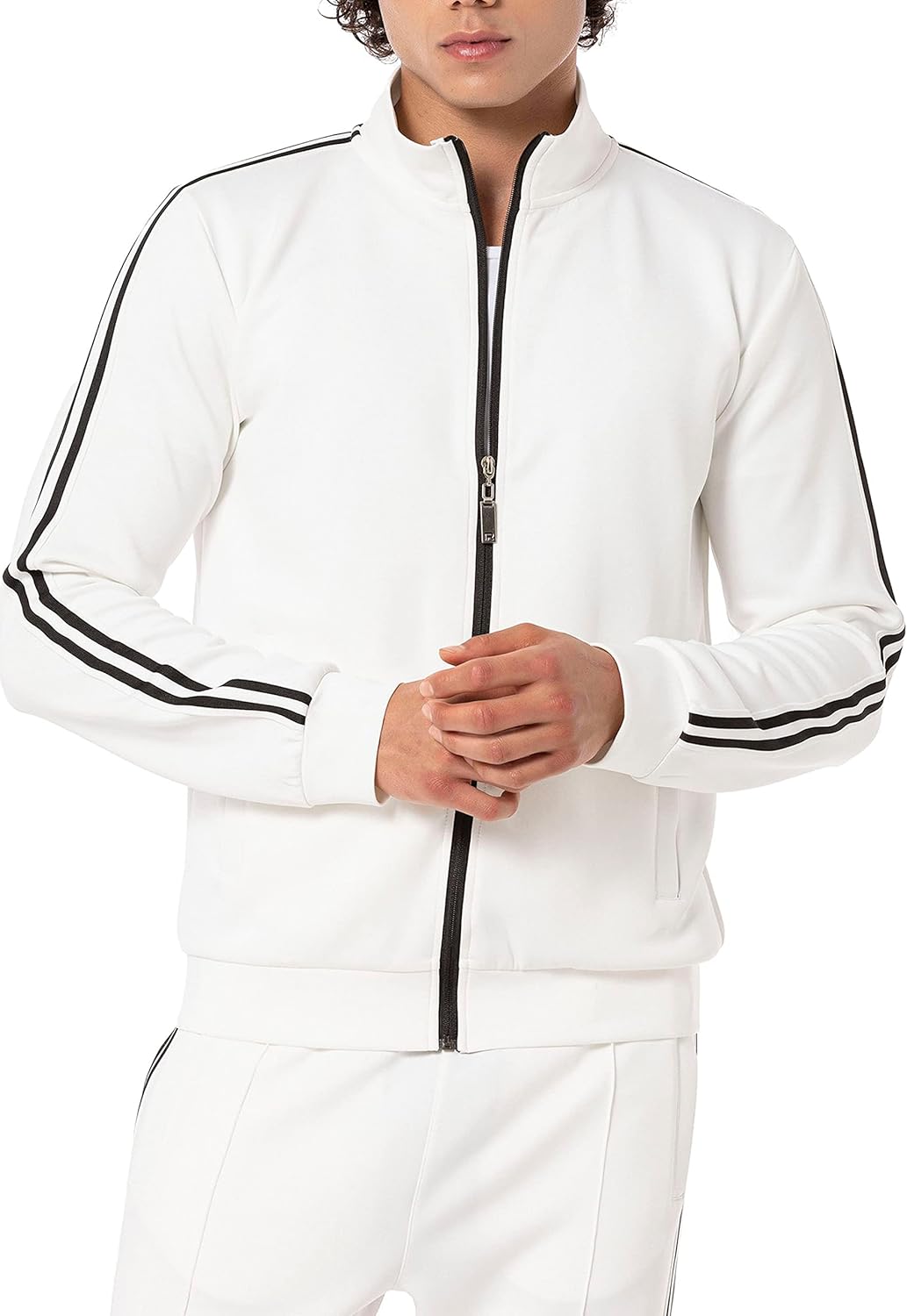 Redbridge Herren Sweatjacke mit Reissverschluss Sweatshirt Trainingsjacke S Ecru, S Ecru
