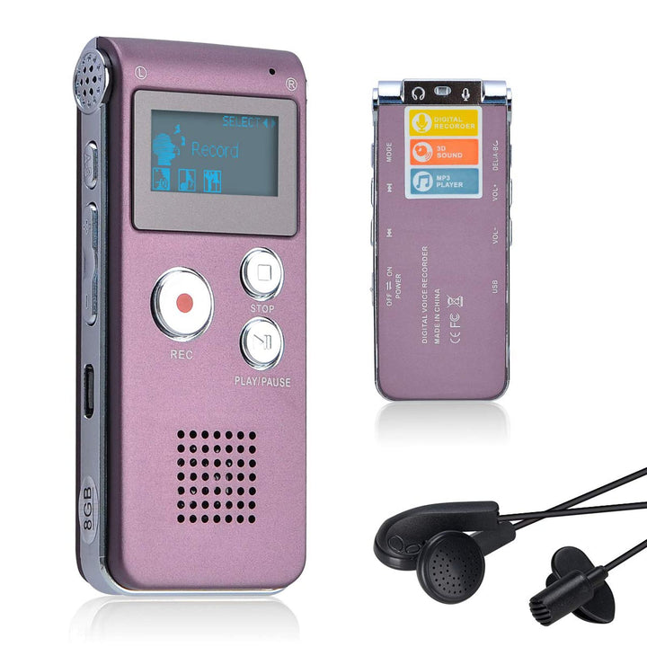 Lychee 8GB LCD Bildschirm Digitales Diktiergerät Aufnahmegerät Sprachaufnahme Audiorekorder Voice Re