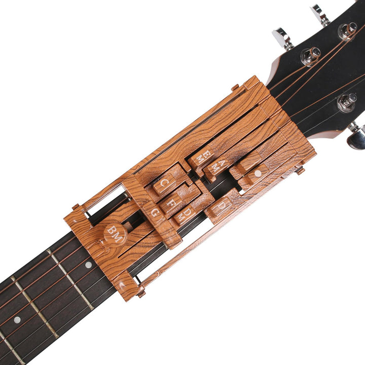 Gitarren-Akkordpresser, 10-Akkord-Presser, Gitarrenhilfe-Akkordwerkzeug mit 10 Gummibändern, Gitarre