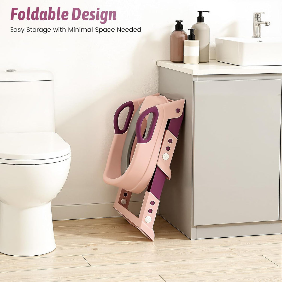 Toilettensitz Kinder mit Treppe, Toilettentrainer mit Toilettenleiter Kindertoilette, Toilettenaufsa