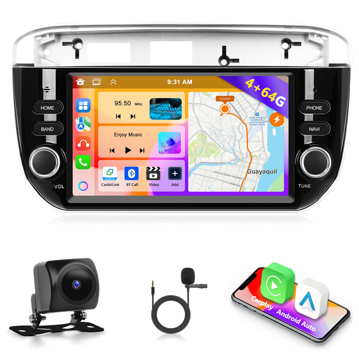 4GB+64GB Autoradio für FIAT Punto 10-16/Linea 12-15 mit Wireless Carplay/Android Auto, Bildschirm Ca