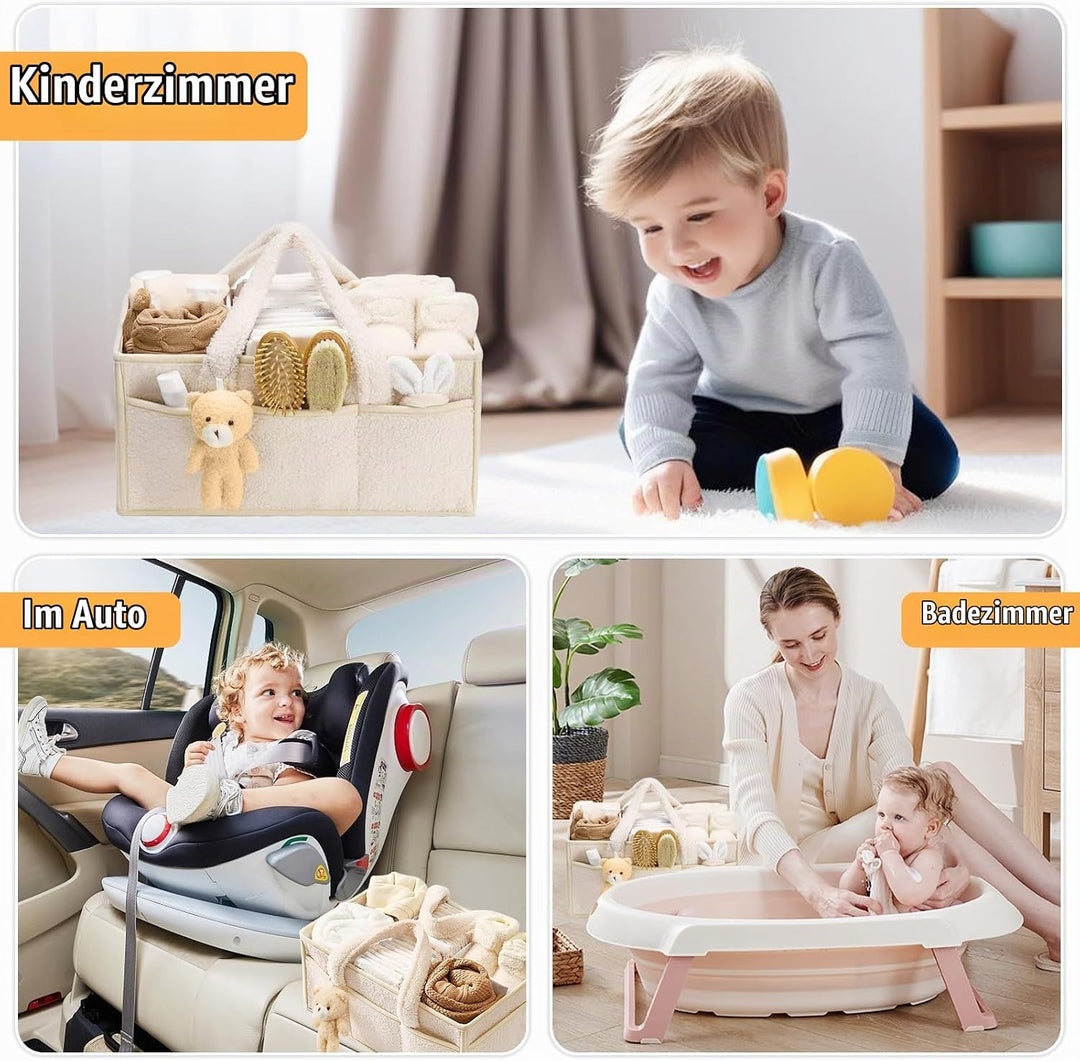 Wvu &amp; Wvo Windel-Organizer für Wickelunterlage, Feuchttücher-Aufbewahrungskorb, Baby Windel Caddy Or