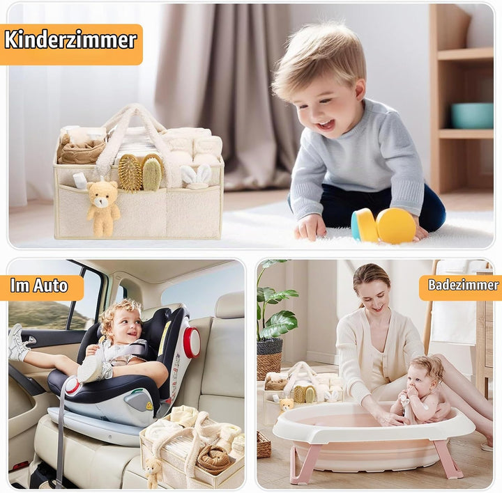 Wvu &amp; Wvo Windel-Organizer für Wickelunterlage, Feuchttücher-Aufbewahrungskorb, Baby Windel Caddy Or