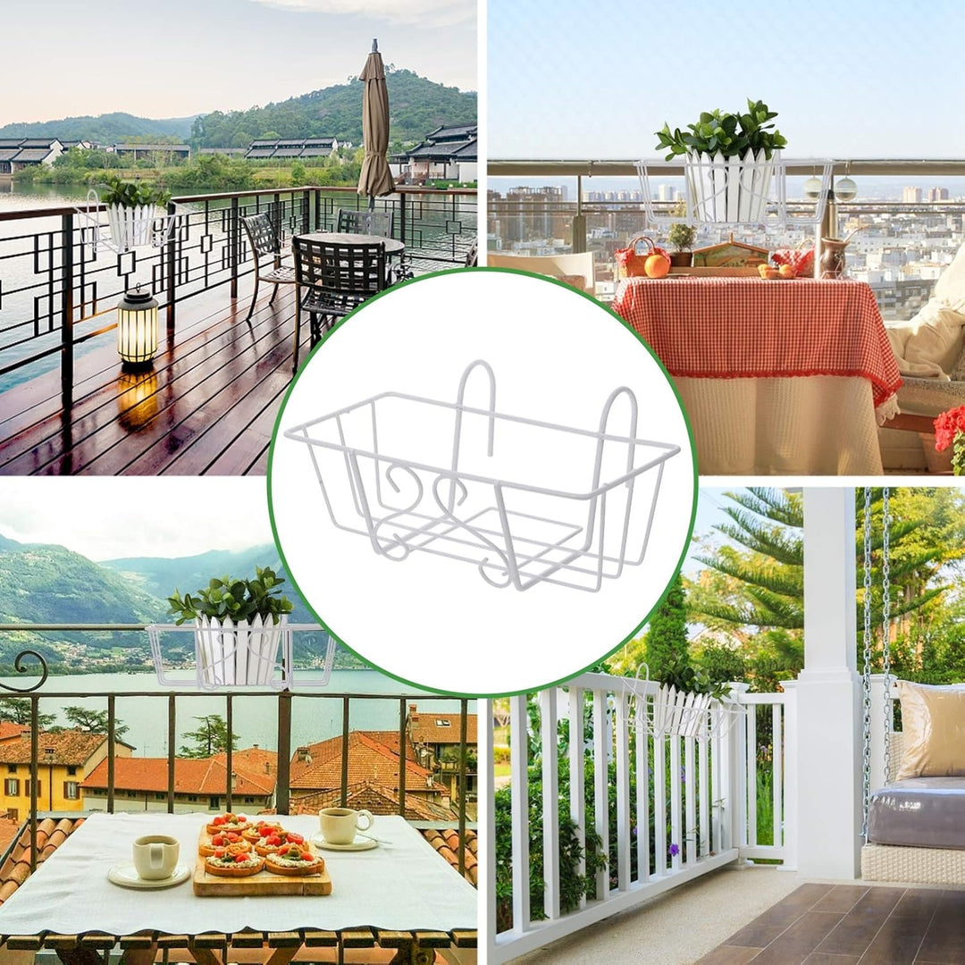BESTONZON Balkongeländer Blumentopf Halterung Balkon Geländer Topf Regal Metall Blumentopfhalter Eis
