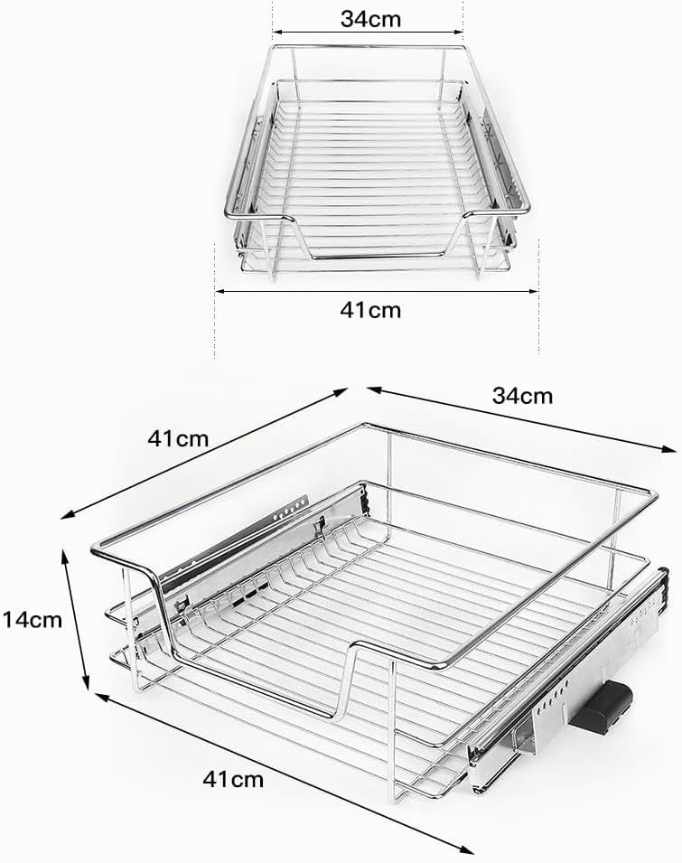 2 x Teleskopschublade Teleskop Schublade 41cm für die Küchenunterschränke, 2 Einbauschublade mit Sch
