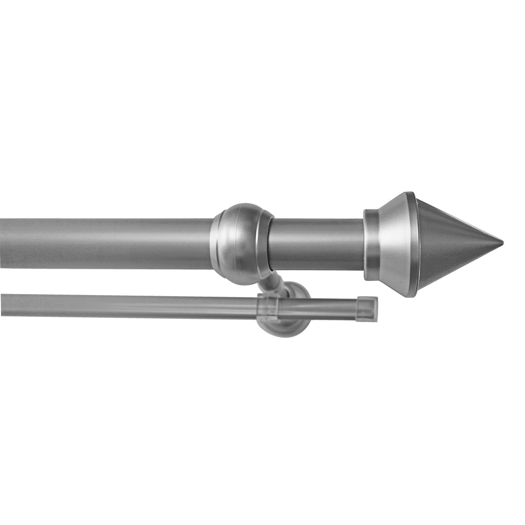 Garesa Gardinenstange Semara Ø 28mm, 2-läufig, Chrom, matt I Stabile Vorhangstange inkl. Ringe + Fal