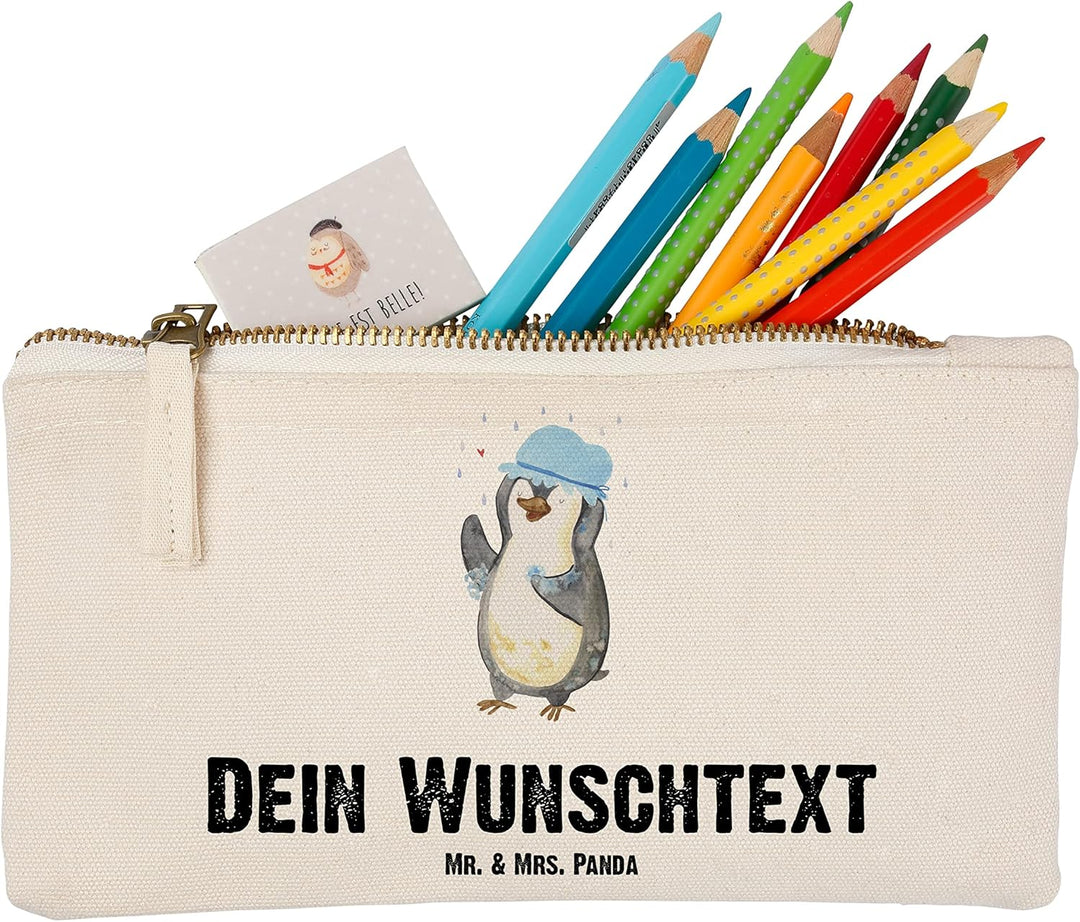 Mr. & Mrs. Panda Waschtasche personalisiert Pinguin Duschen Grösse S Klein - Personalisierte Geschen