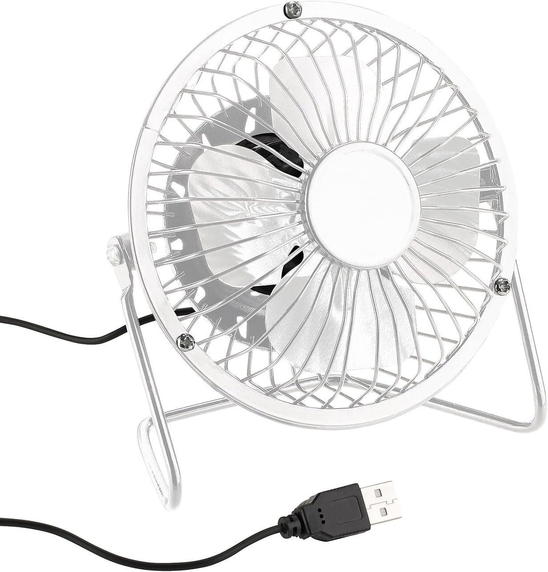 Sichler Haushaltsgeräte Ventilator Büro: 2er-Set Mini-USB-Tischventilator, Vollmetall, neigbar, 2,5