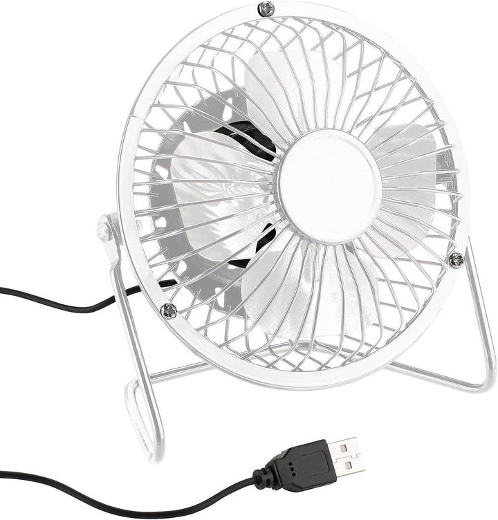 Sichler Haushaltsgeräte Ventilator Büro: 2er-Set Mini-USB-Tischventilator, Vollmetall, neigbar, 2,5