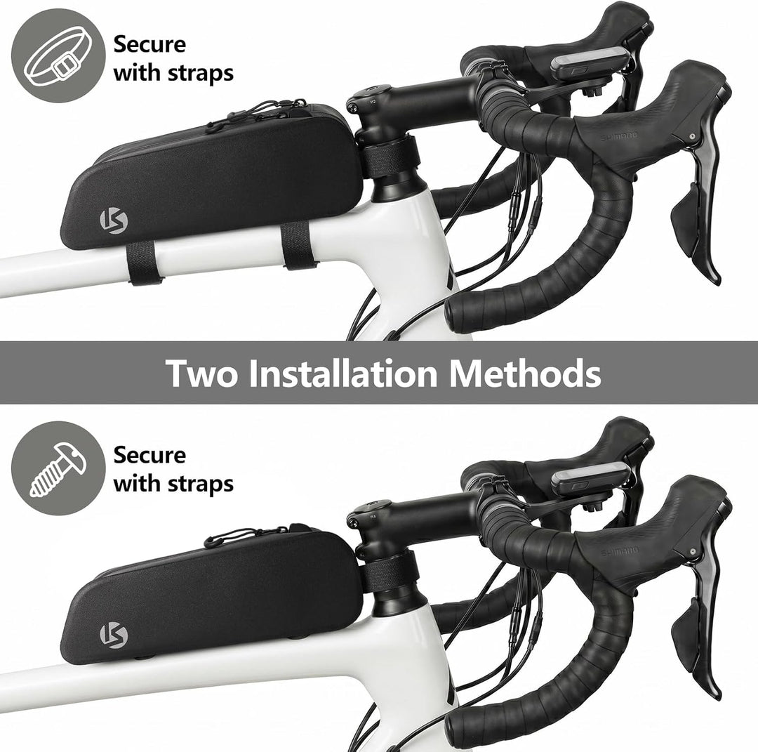 HOSSOM 1.2L Rahmentasche Fahrrad wasserdichte Oberrohrtasche Dualem Befestigungssystem Fahrradtasche