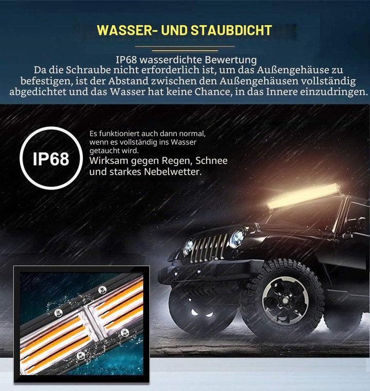 AnTom 90 cm LED Rundumkennleuchte 60W Gelb Rundumleuchte für Auto Anhänger Wohnwagen SUV -14 Blinken