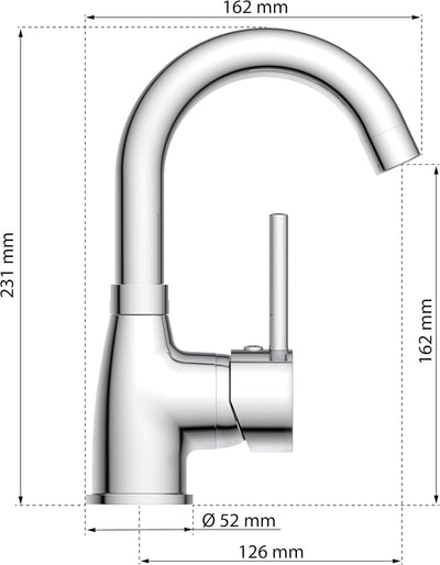 EISL Waschtischarmatur FUTURA Niederdruck, energiesparende Waschbeckenarmatur, 360° schwenkbarer Was