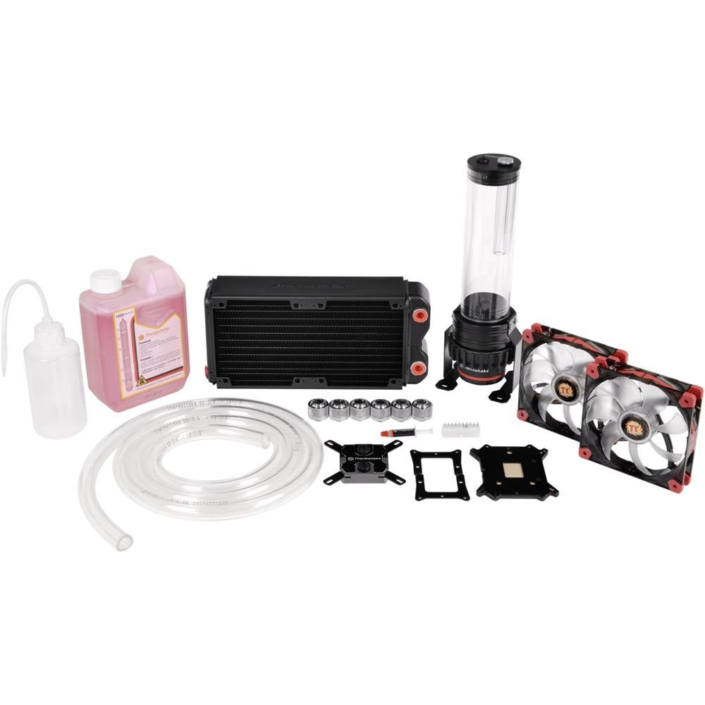 Thermaltake CL-W063-CA00BL-A Pacific RL240 Wasserkühlung-Kit transparent, rot - rot