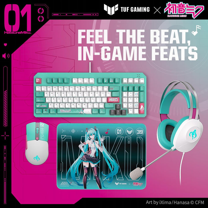 ASUS P521 TG MINI WL Mouse Miku Edition Ratón Gaming Inalámbrico + Bluetooth 12000DPI Verde TUF Gami