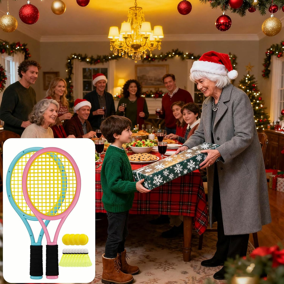 Ppbmocw TennisschläGer Kinder 2-15 Jahre,Das TennisschläGer-Set FüR Kinder Umfasst Zwei 17-Zoll-Tenn