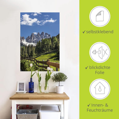 ARTland Wandbild selbstklebende Vinylfolie 80x120 cm Landschaftsbilder Südtirol Berge Alpen Wald Dol