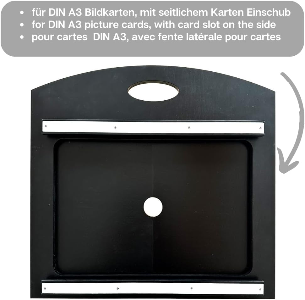 howa 4 in 1 Kamishibai Erzähltheater Schattentheater Figurentheater Holz für DIN A3 Bildkarten, mit
