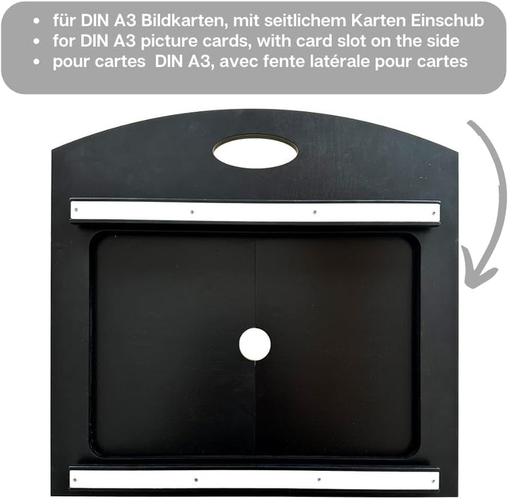 howa 4 in 1 Kamishibai Erzähltheater Schattentheater Figurentheater Holz für DIN A3 Bildkarten, mit