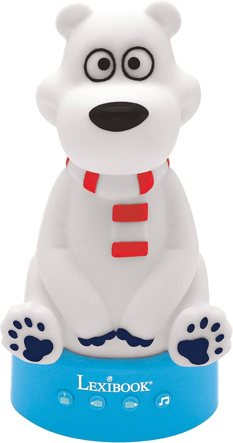 Lexibook - Beleuchteter Teddybär Geschichtenerzähler, Nachtlicht, für Jungen und Mädchen, 30 Geschic