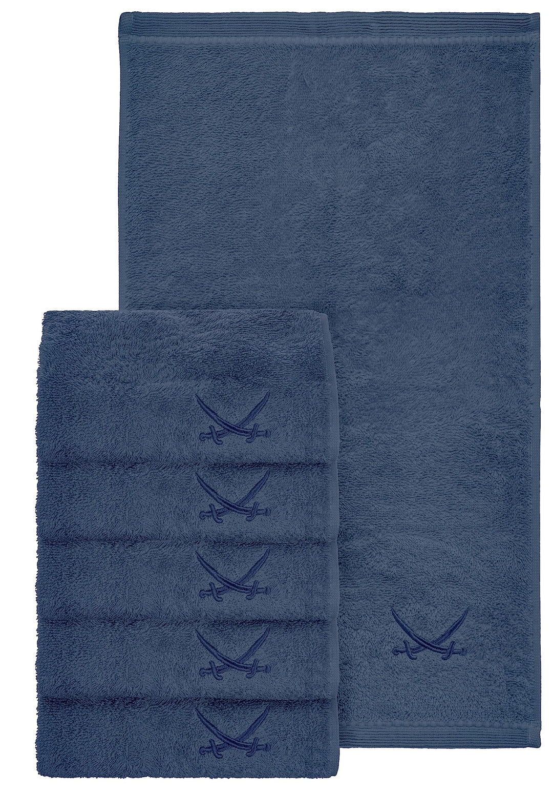 Sansibar Gästetuch mit gesticktem Säbel Logo Set Handtuch Seiftuch 100% Baumwolle 30x50 cm (6er Set,